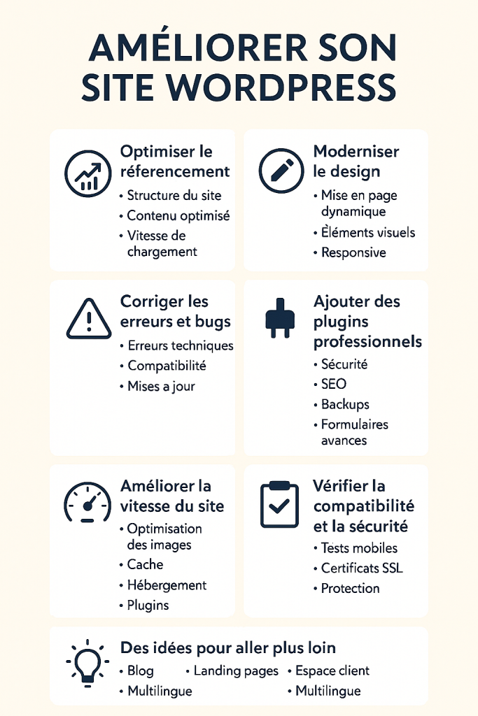 ameliorer site internet wordpress